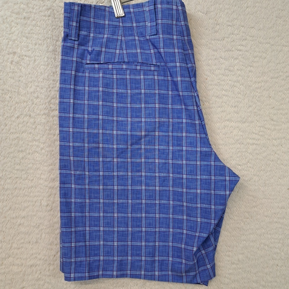 Callaway Men's Opti-Dri Moisture Wicking Stretch Golf Short 34 Blue Check